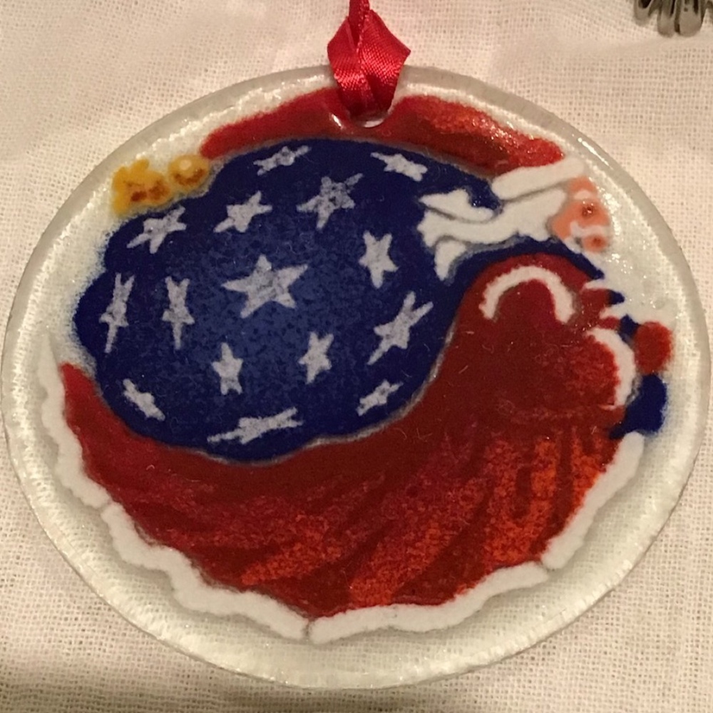 Vintage Rare Peggy Karr Glass Christmas Ornament